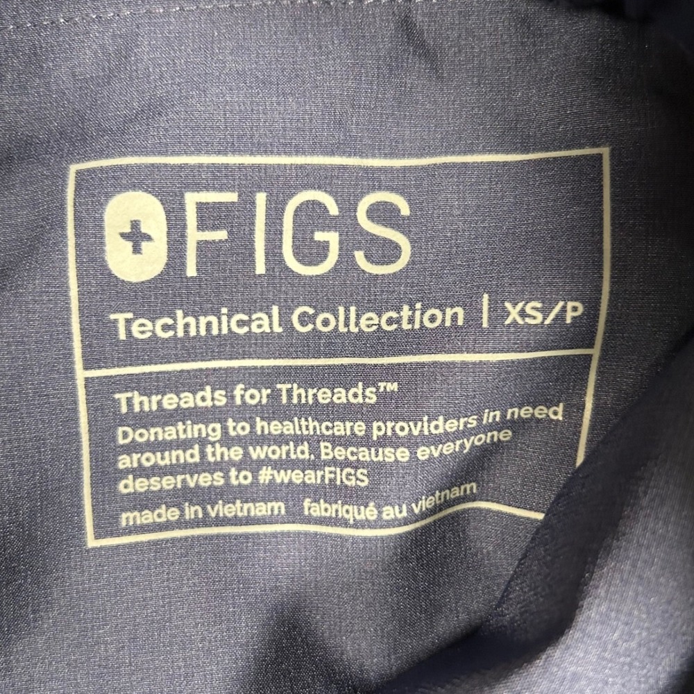 FIGS Scrub Pants Technical Collection Women XS Petite Navy Blue Snap Button NWOT - Picture 5 of 9